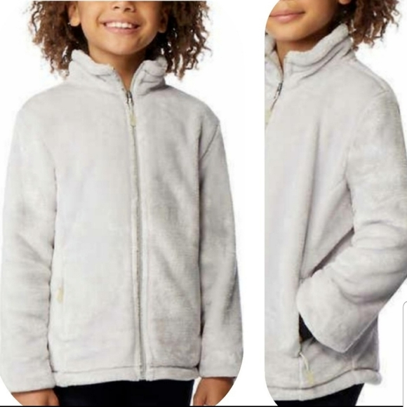 32 degree Girl's Plush Zip-Up wood Silver Jacket - Picture 2 of 3